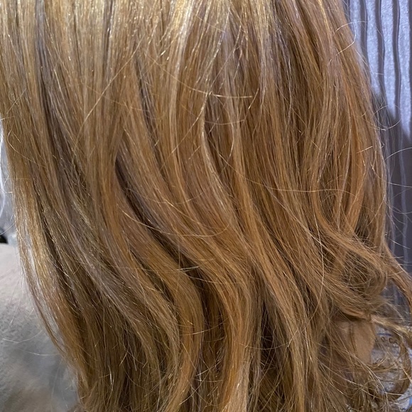 Blonde golden wavy curled hair wig - Picture 8 of 11